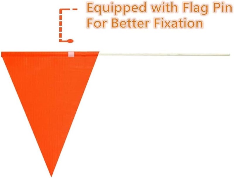 Uelfbaby Bike Safety Flag 6 Foot Heavy Duty Fiberglass Pole Polyester Waterproof Flag (2 Pcs Orange Bike Flags) - Image 2